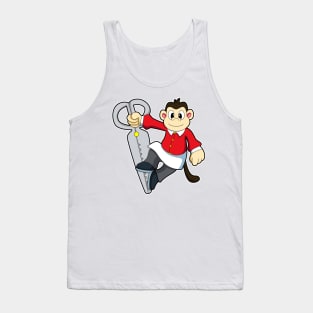 Monkey as Hairdresser with Scissors Tank Top